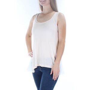 HEARTS AND HIPS Womens Beige Sleeveless Scoop Neck Trapeze Top Size: M